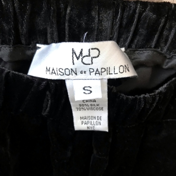 Maison de Papillon Velvet Viscose Silk Pants Small Vintage - Picture 2 of 3